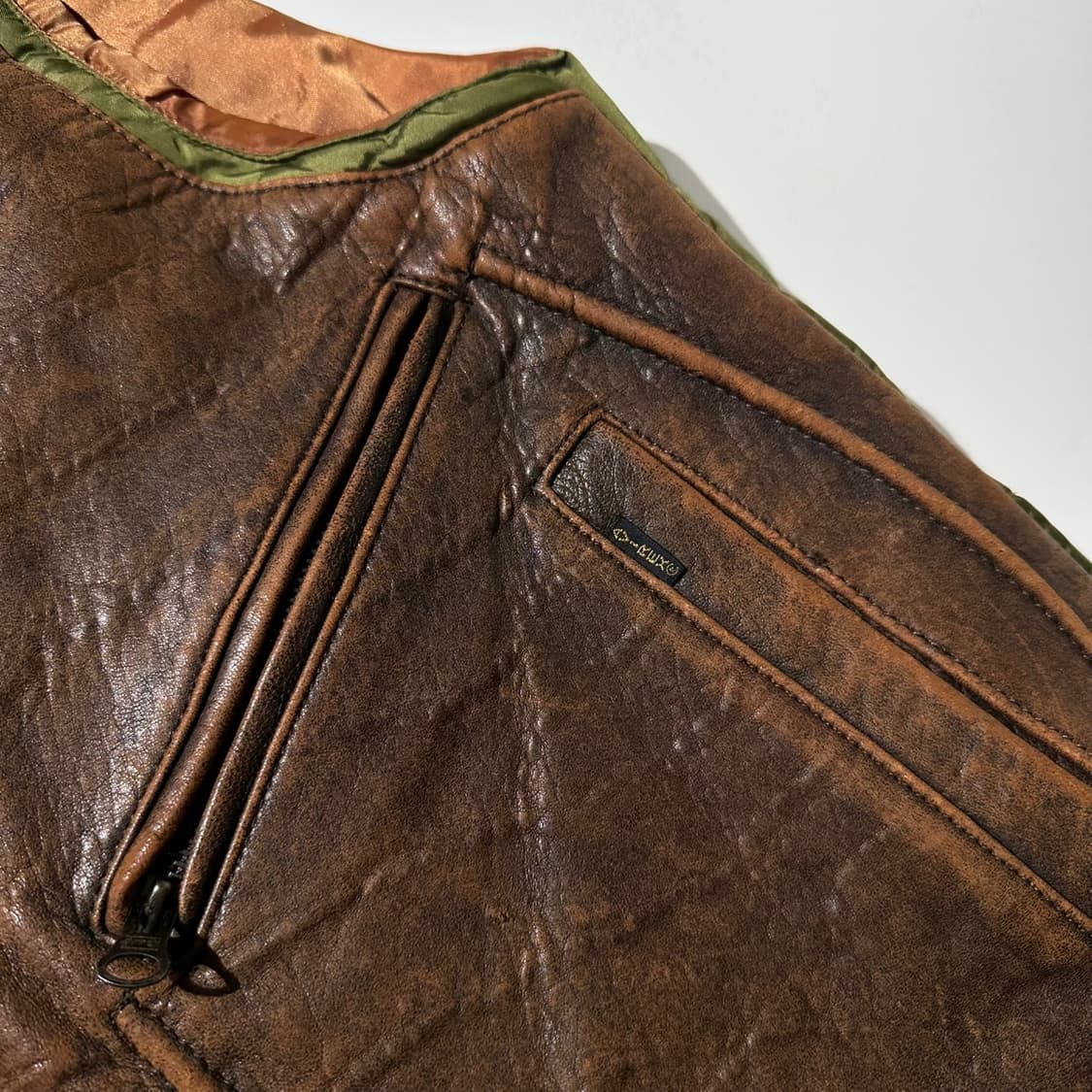 아비렉스 레더 밀리터리 패딩 베스트 상품이미지5