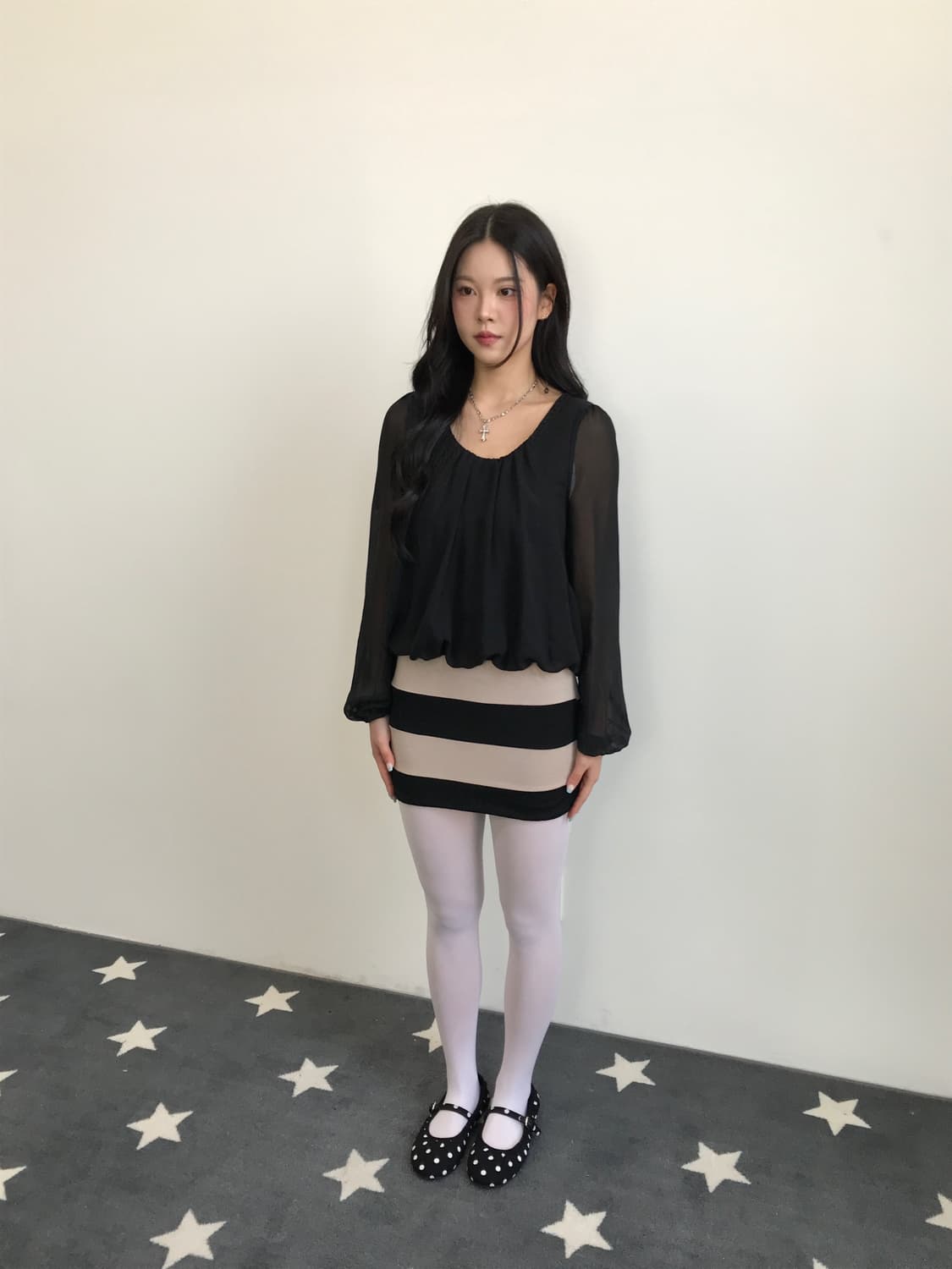 'RyuRyu' Chiffon Striped Mini Dress 상품이미지2