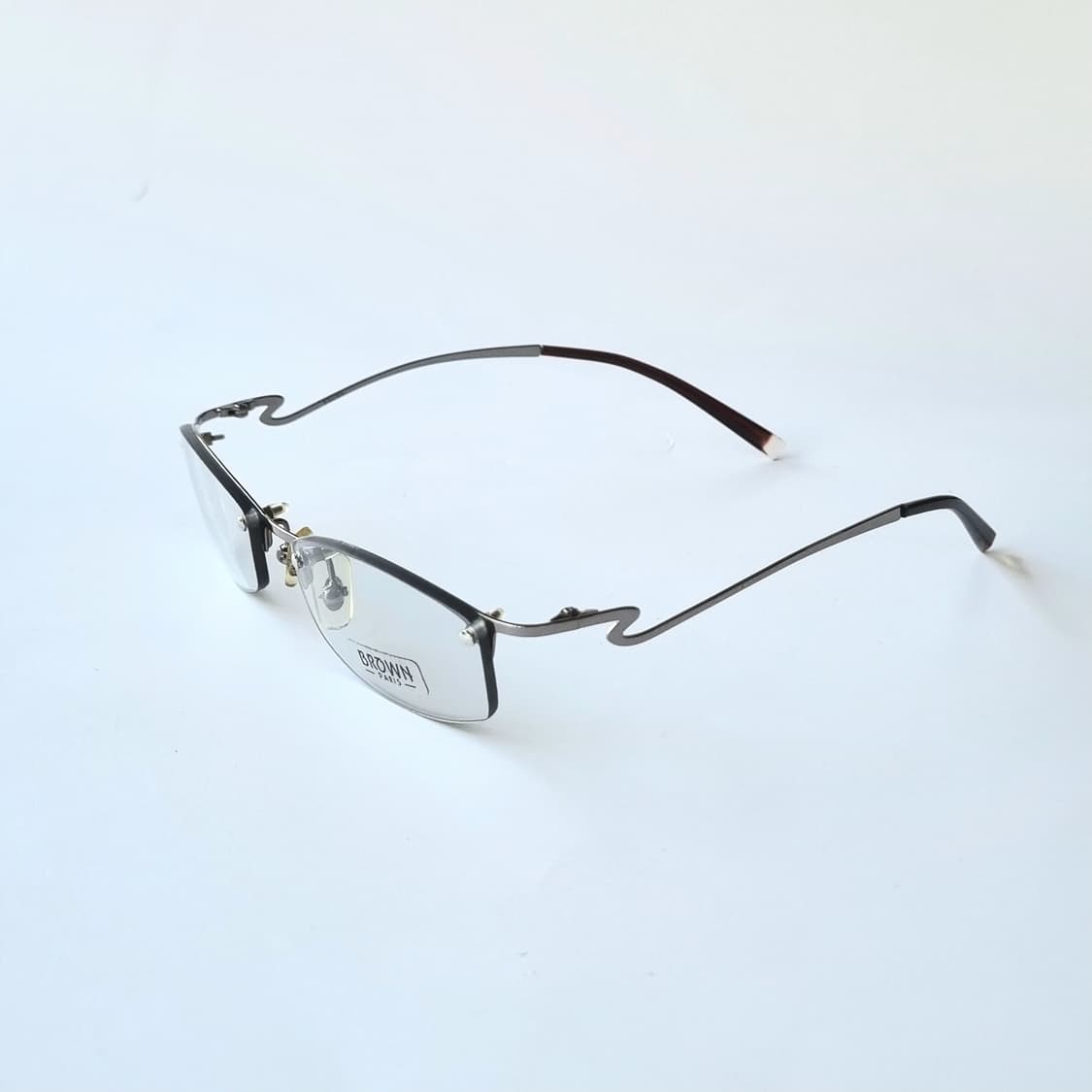 데드스탁 반전 디테일 지그재그 메탈 반무테 안경테  715 상품이미지3