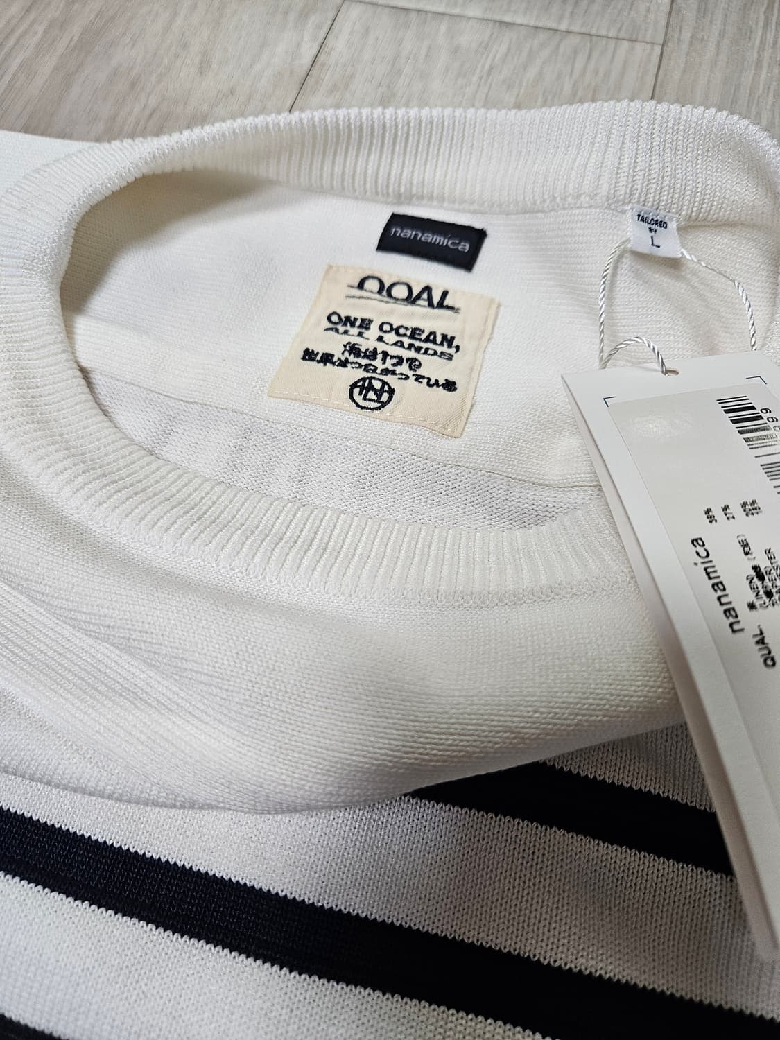 nanamica 나나미카 Paper Knit Stripe Crew 새제품 상품이미지7
