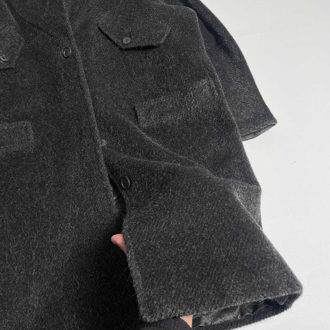 Old sportmax 헤어리 울 블렌드 코트 (italy)   상품이미지6