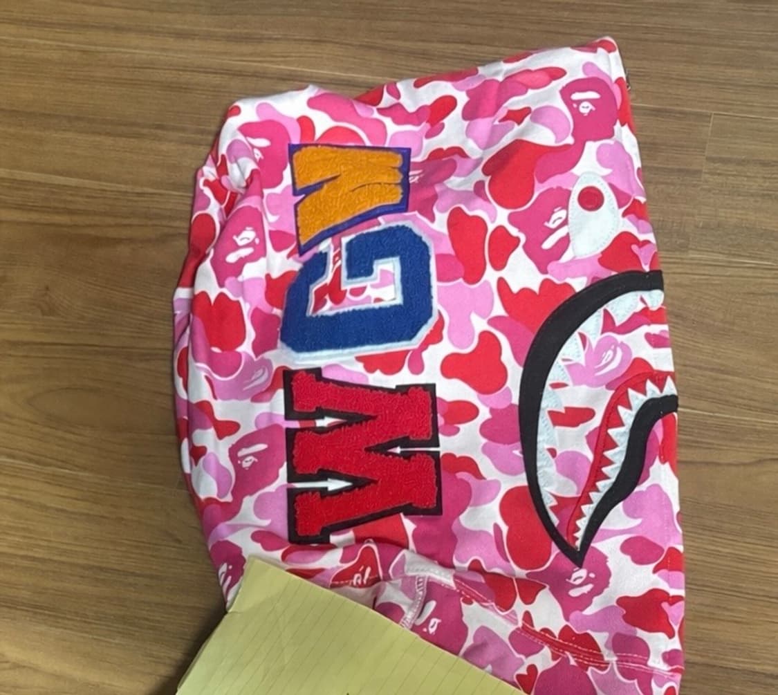 베이프 샤크후드 핑크 새상품 네고 가능 상품이미지1