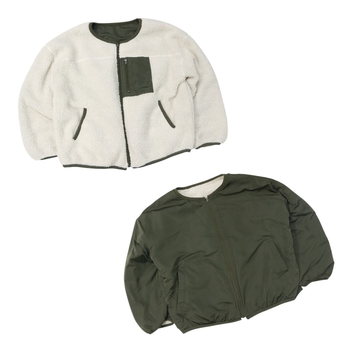 리버서블 양면 플리스 집업 상품이미지1