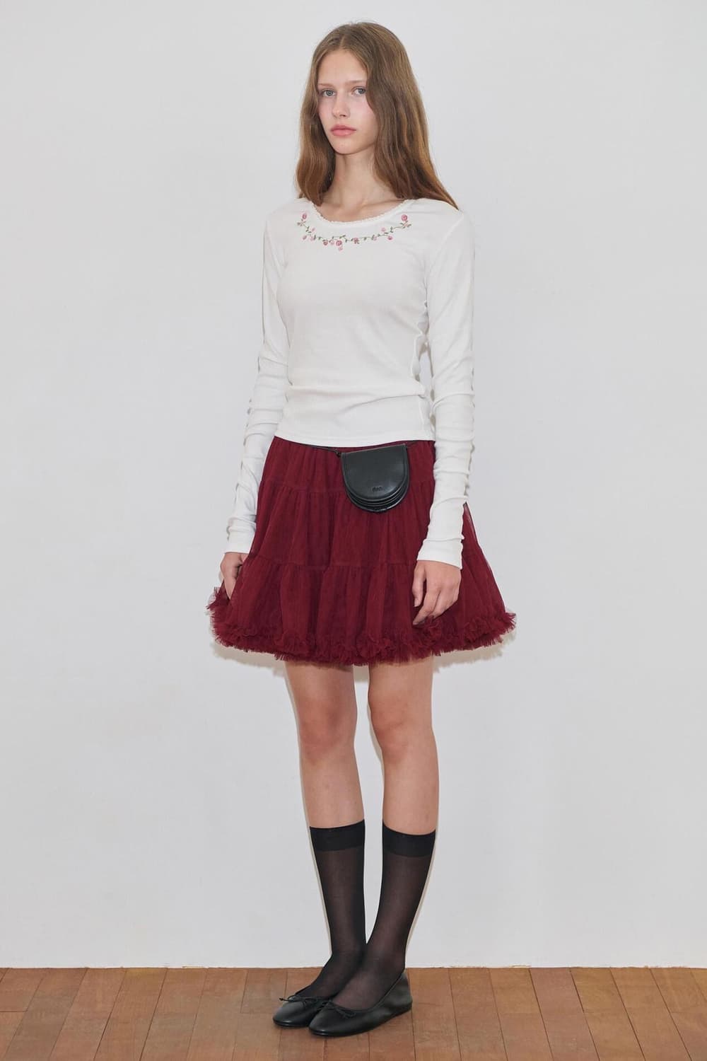 시눈 튜튜스커트 와인 상품이미지2