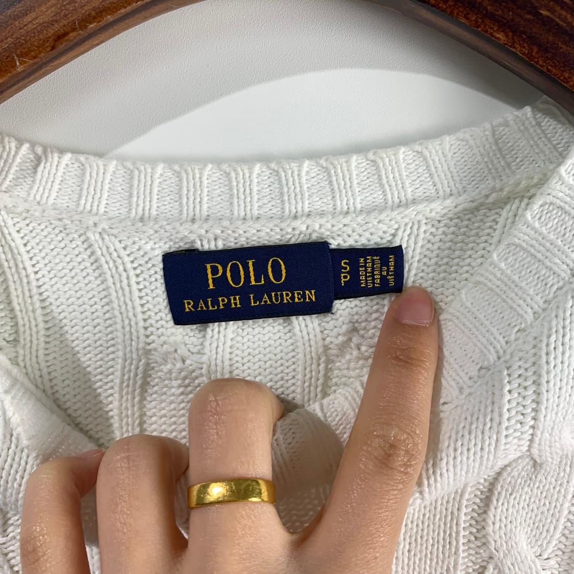 폴로 랄프로렌 신형 화이트 꽈배기 니트 상품이미지5