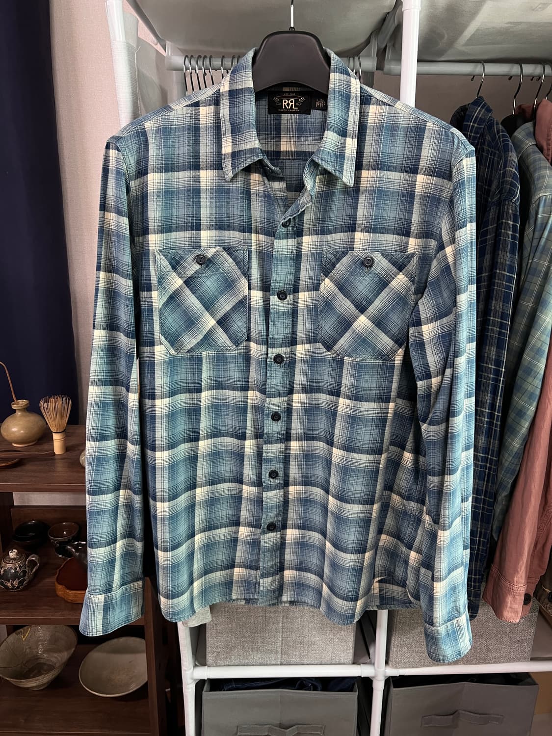 Rrl 체크 셔츠 L / 더블알엘 플란넬 워크 셔츠 상품이미지1