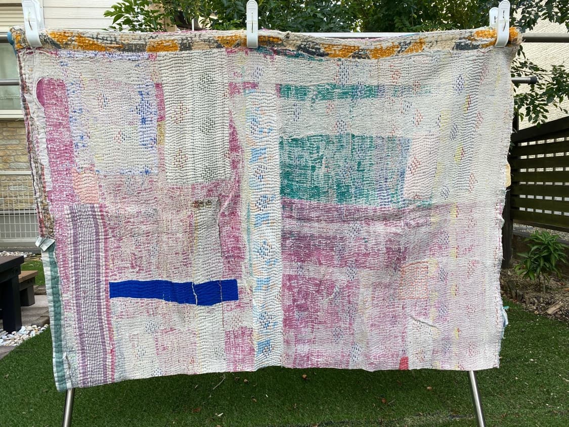 빈티지 칸타 퀼트 러그 블랭킷 인도 퀼트 보로 사시코 상품이미지1