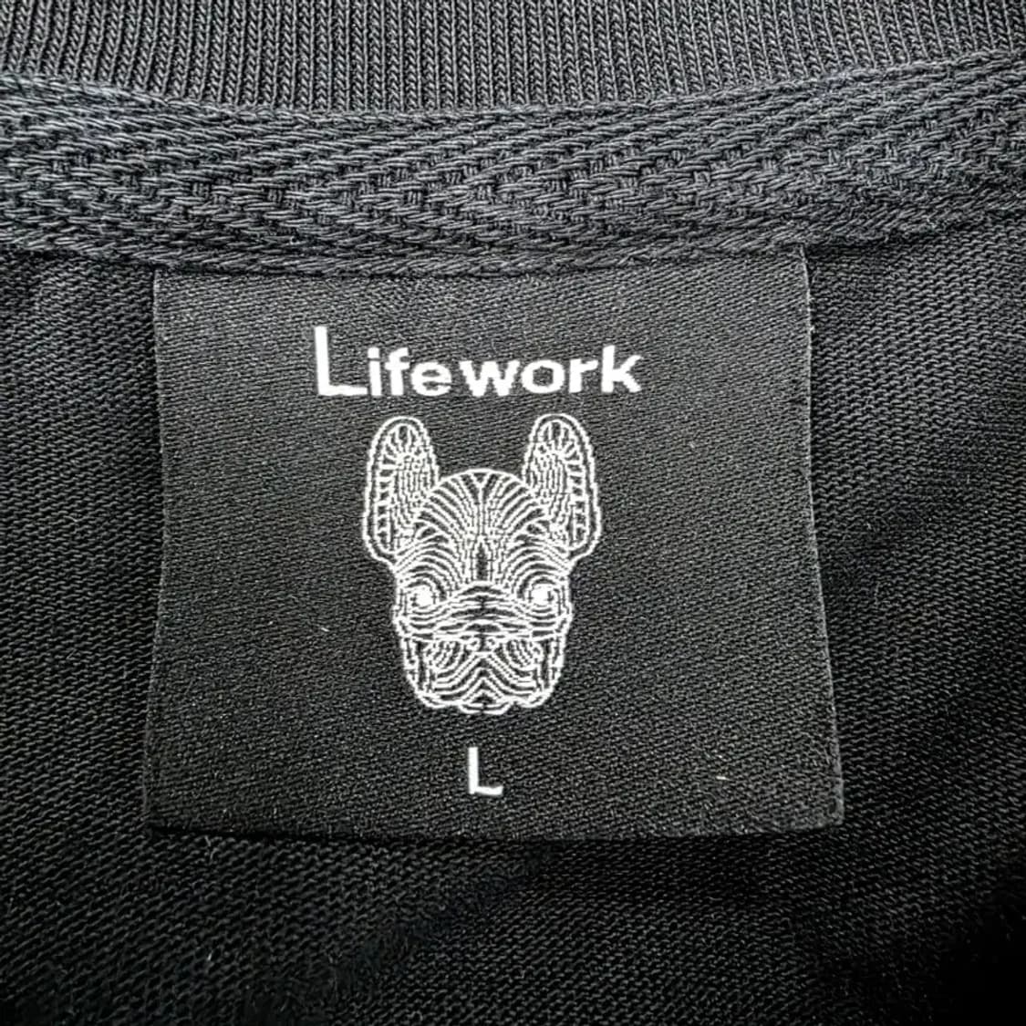 라이프워크 프렌치불독 프린트 반팔티 블랙 L 상품이미지7