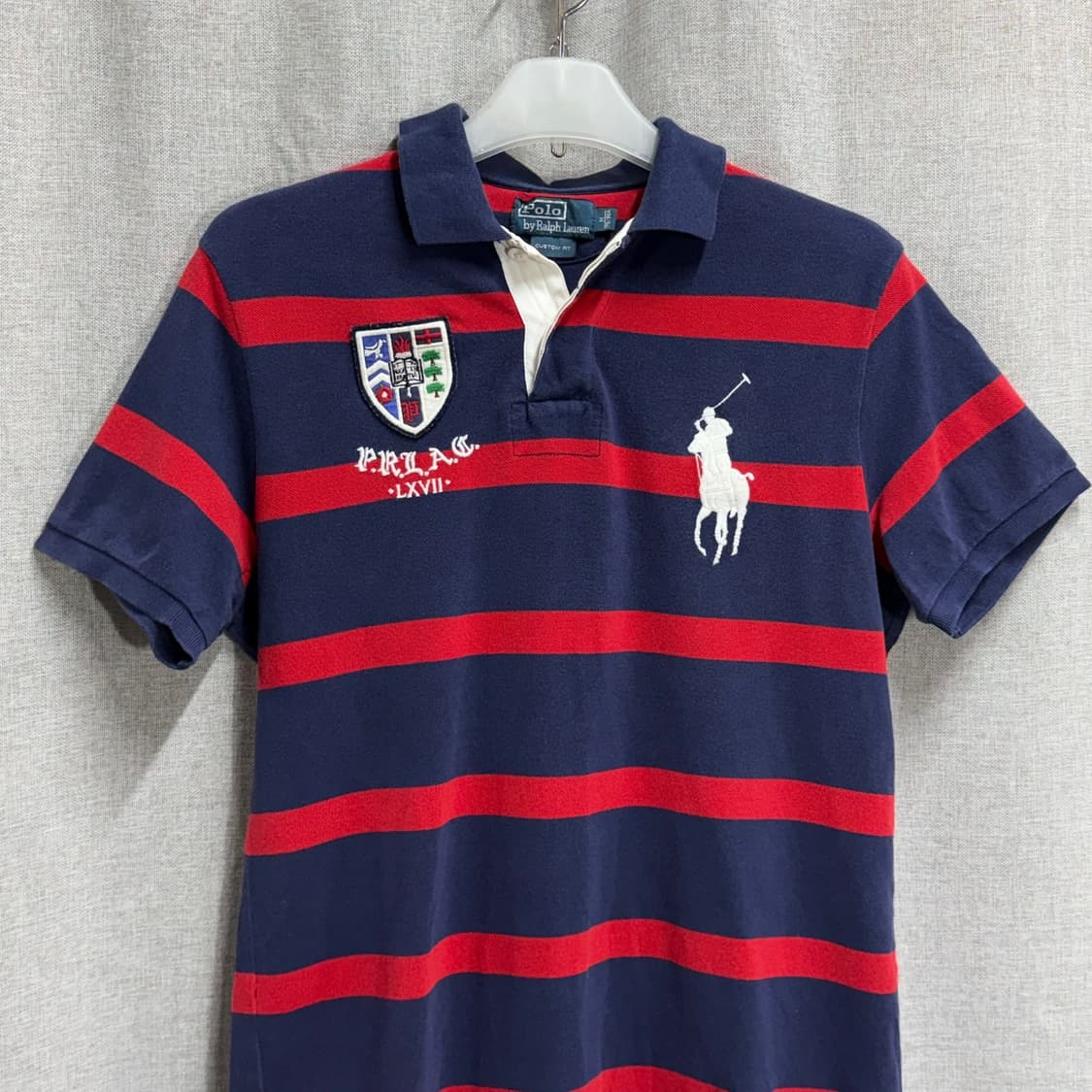 [M] 폴로 랄프로렌 빅포니 스트라이프 럭비 PK 반팔 카라티 상품이미지3