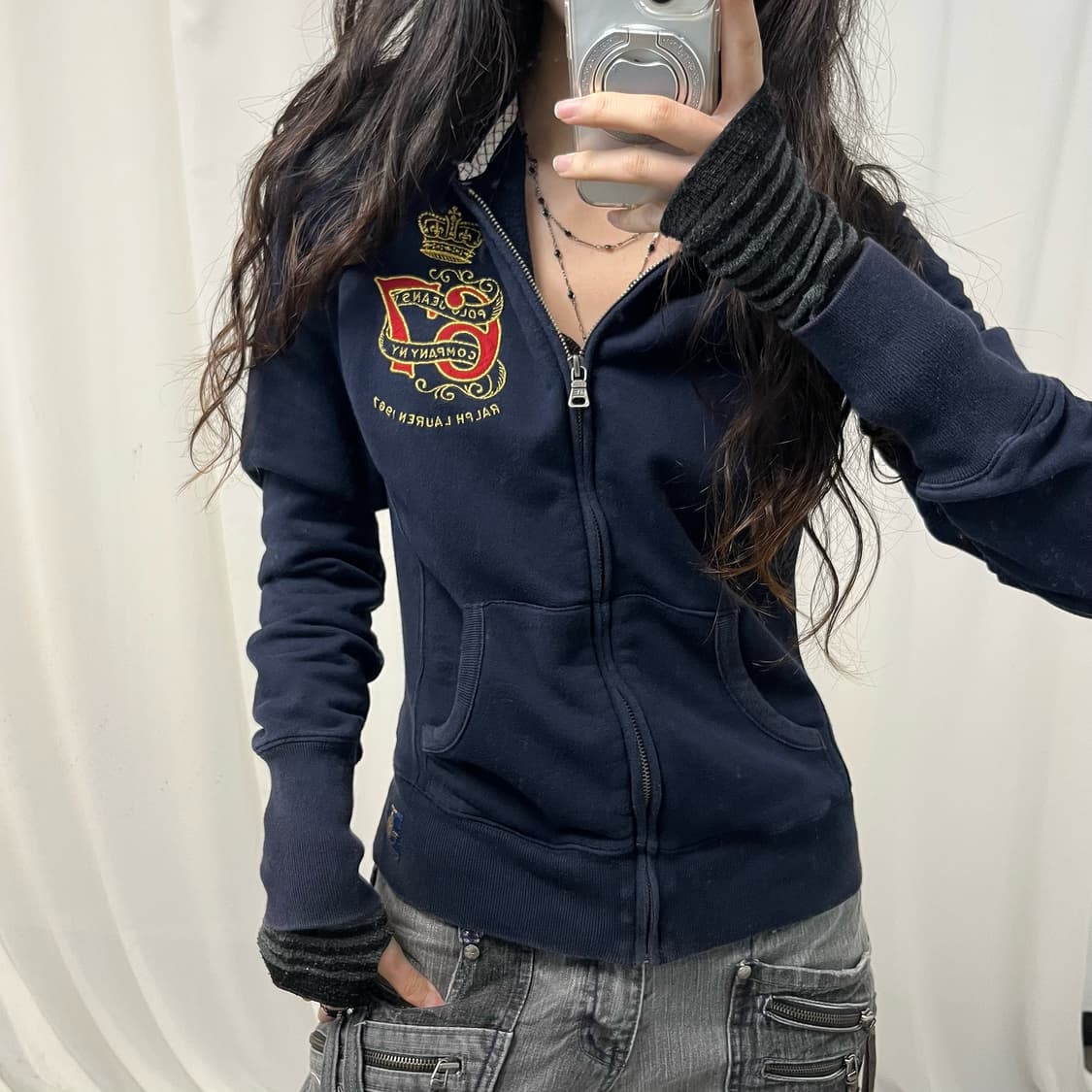 Polo Jeans Company Navy Hoodie Zip-up 상품이미지3