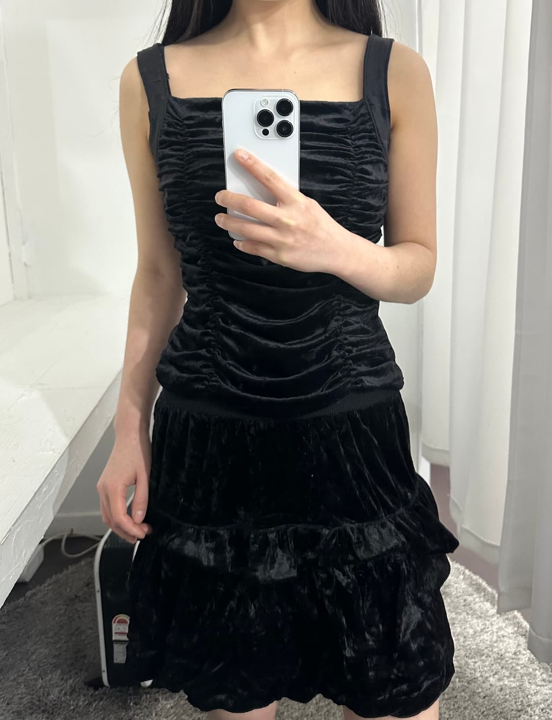 moga velvet shirring sleeveless 상품이미지3