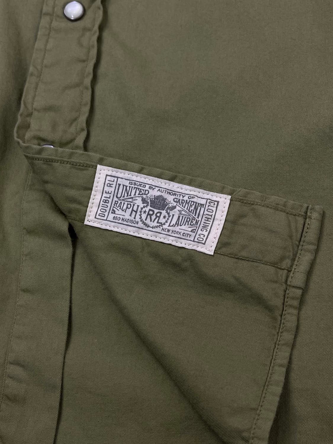 RRL 더블알엘 올리브 코튼 트윌 웨스턴 셔츠 상품이미지8