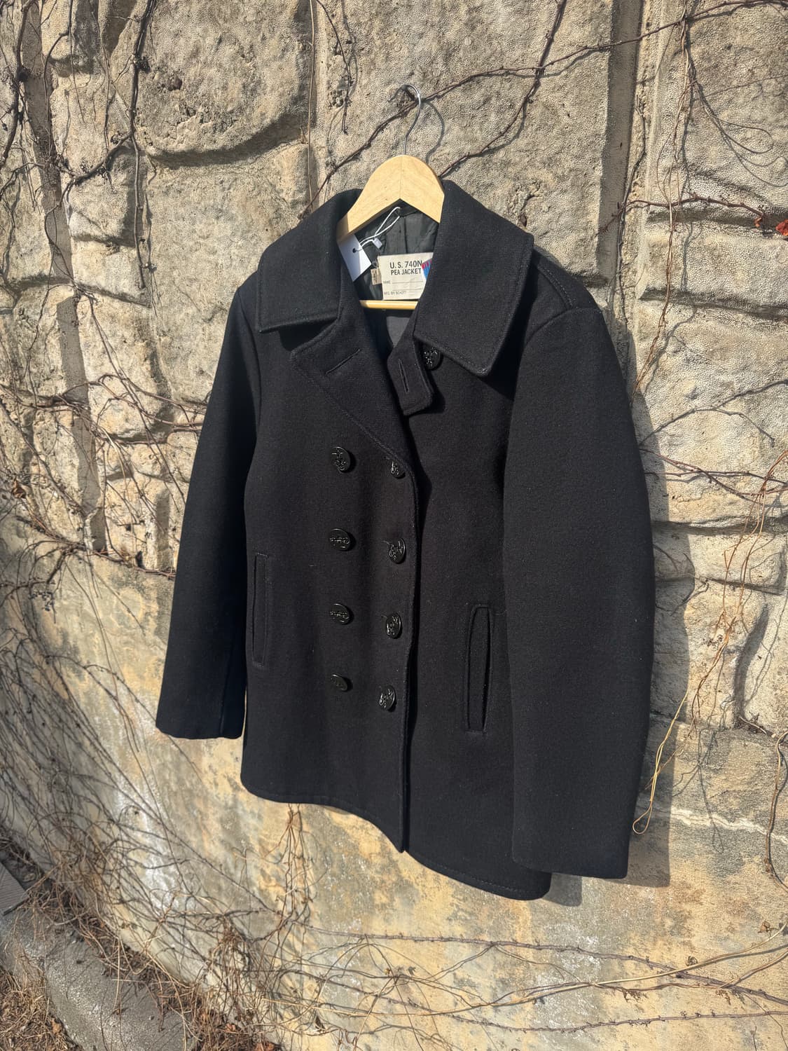 90s schott 미군 미해군 usn 740n 10버튼 피 코트 상품이미지3