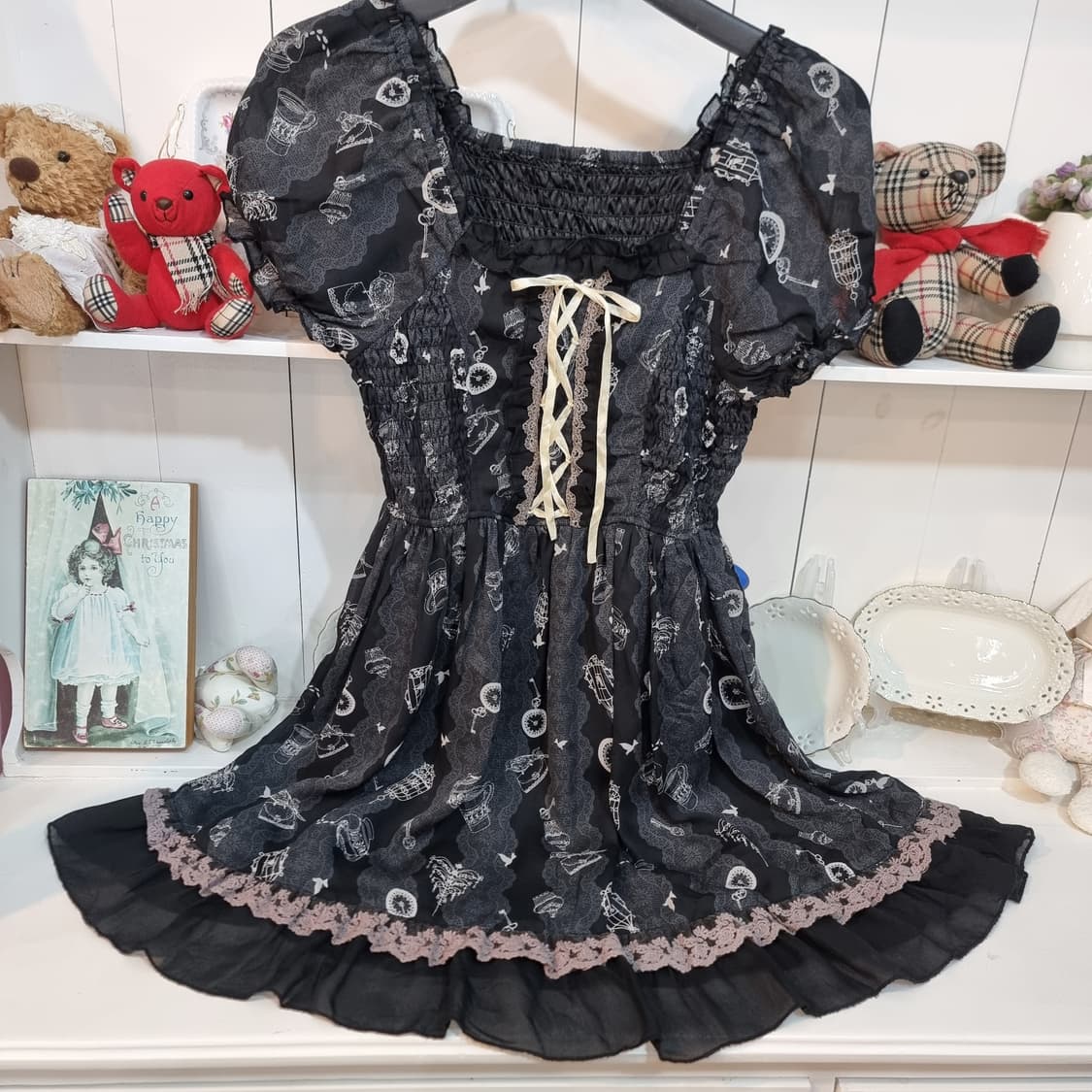 axes femme(엑시즈팜) 다크 로맨틱 쉬폰 원피스 상품이미지5