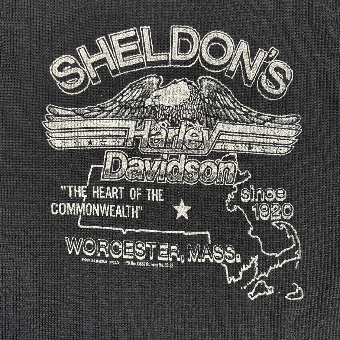 빈티지 80s Harley Davidson 할리데이비슨 써멀 롱슬리브 상품이미지4