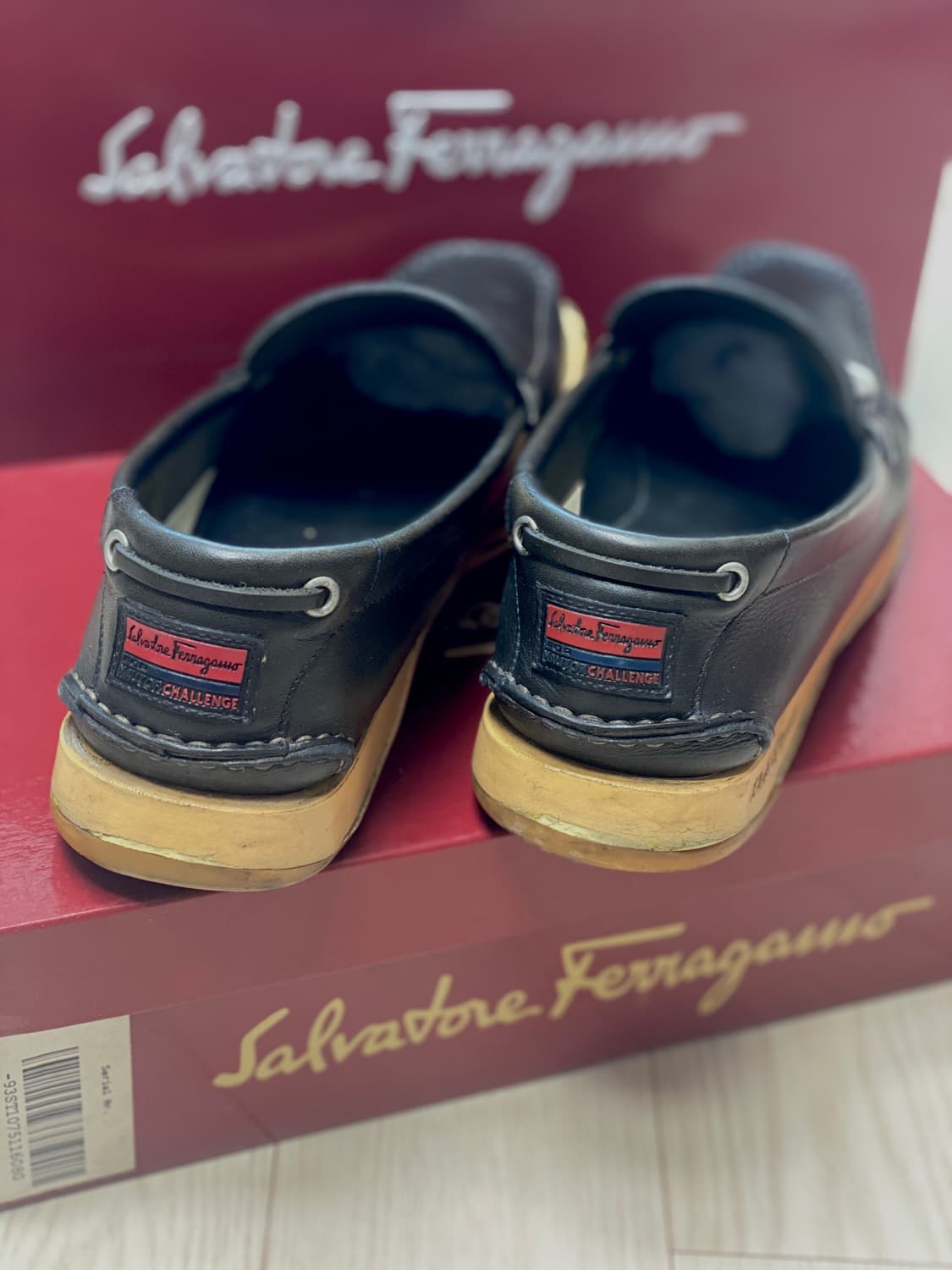 페라가모 여성용 가죽 보트슈즈 네이비 245~250mm사이즈 상품이미지4