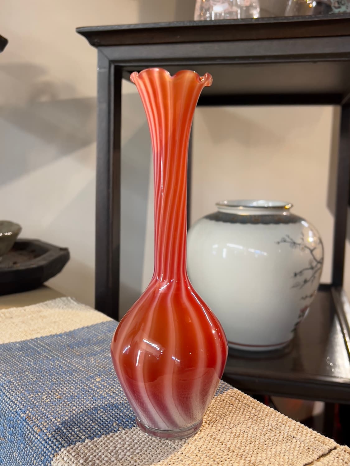50s Lauscha Bimini Salmon Red Bud Vase 상품이미지3