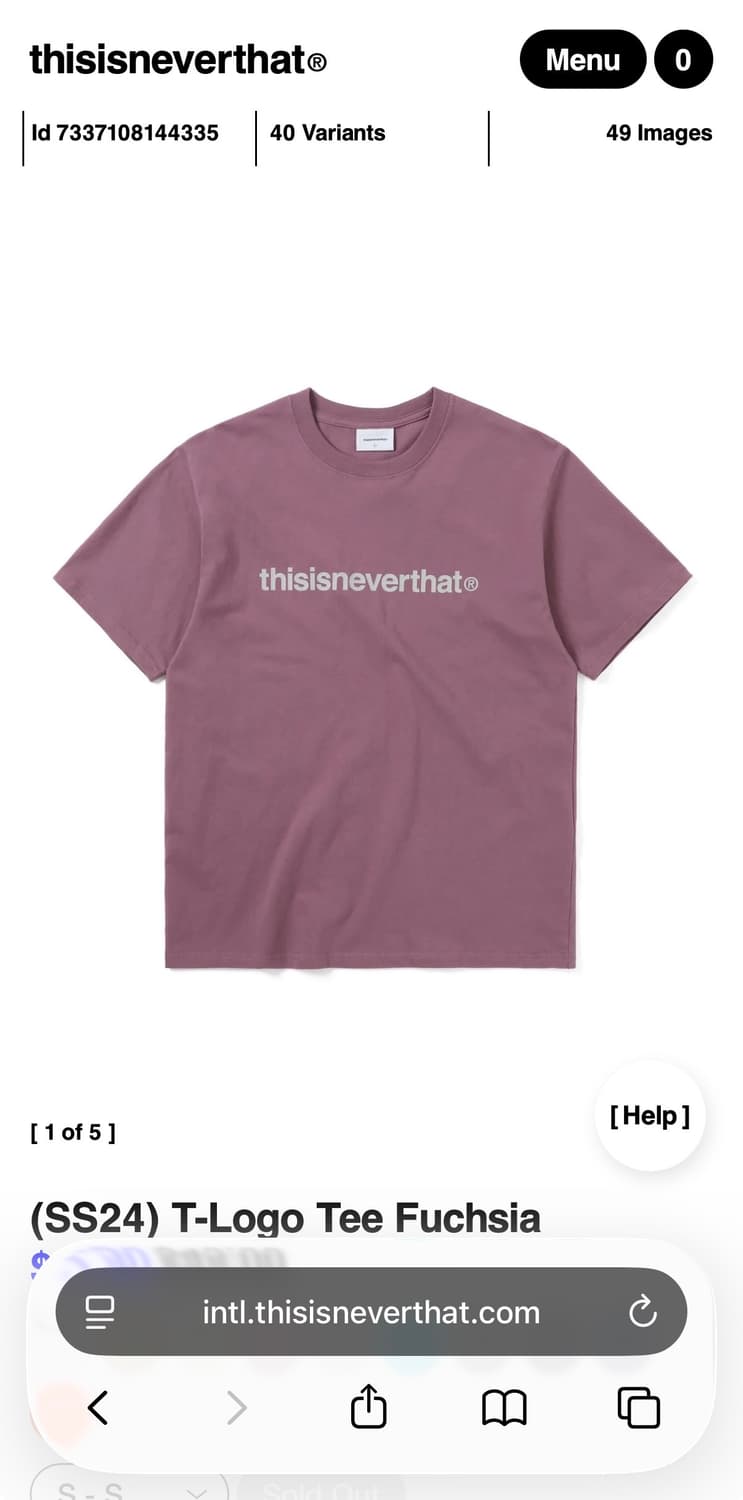 Thisisneverthat T logo tee fuchsia XL 상품이미지1
