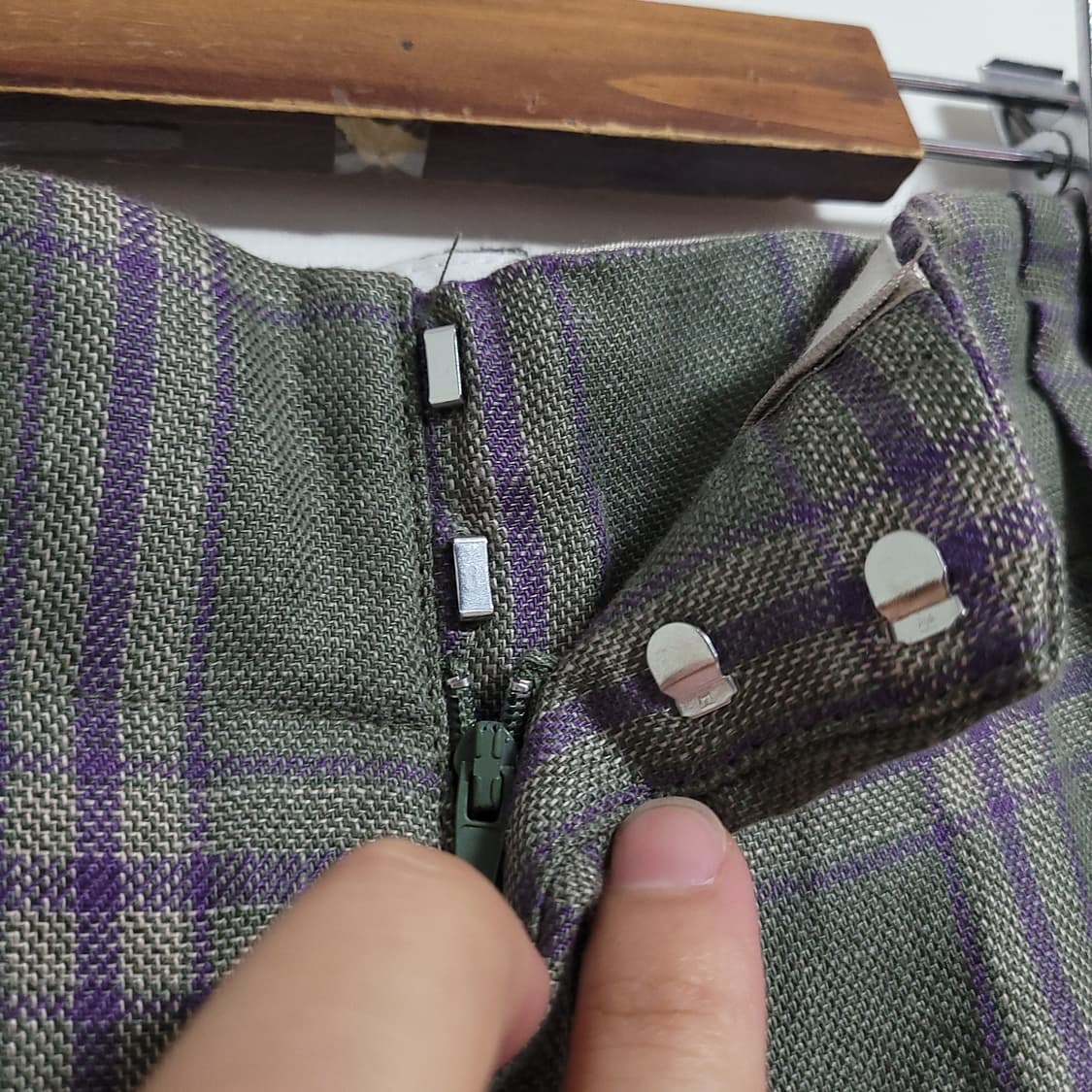 (S) ZARA 자라 여성 체크무늬 슬랙스 바지 상품이미지2