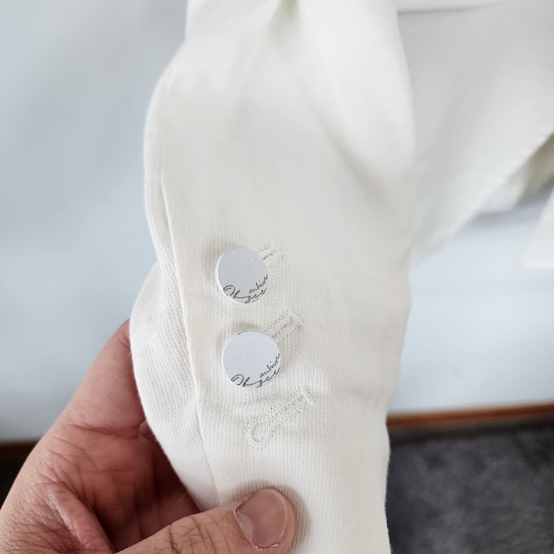 오브제 화이트 더블 버튼 자켓 상품이미지3