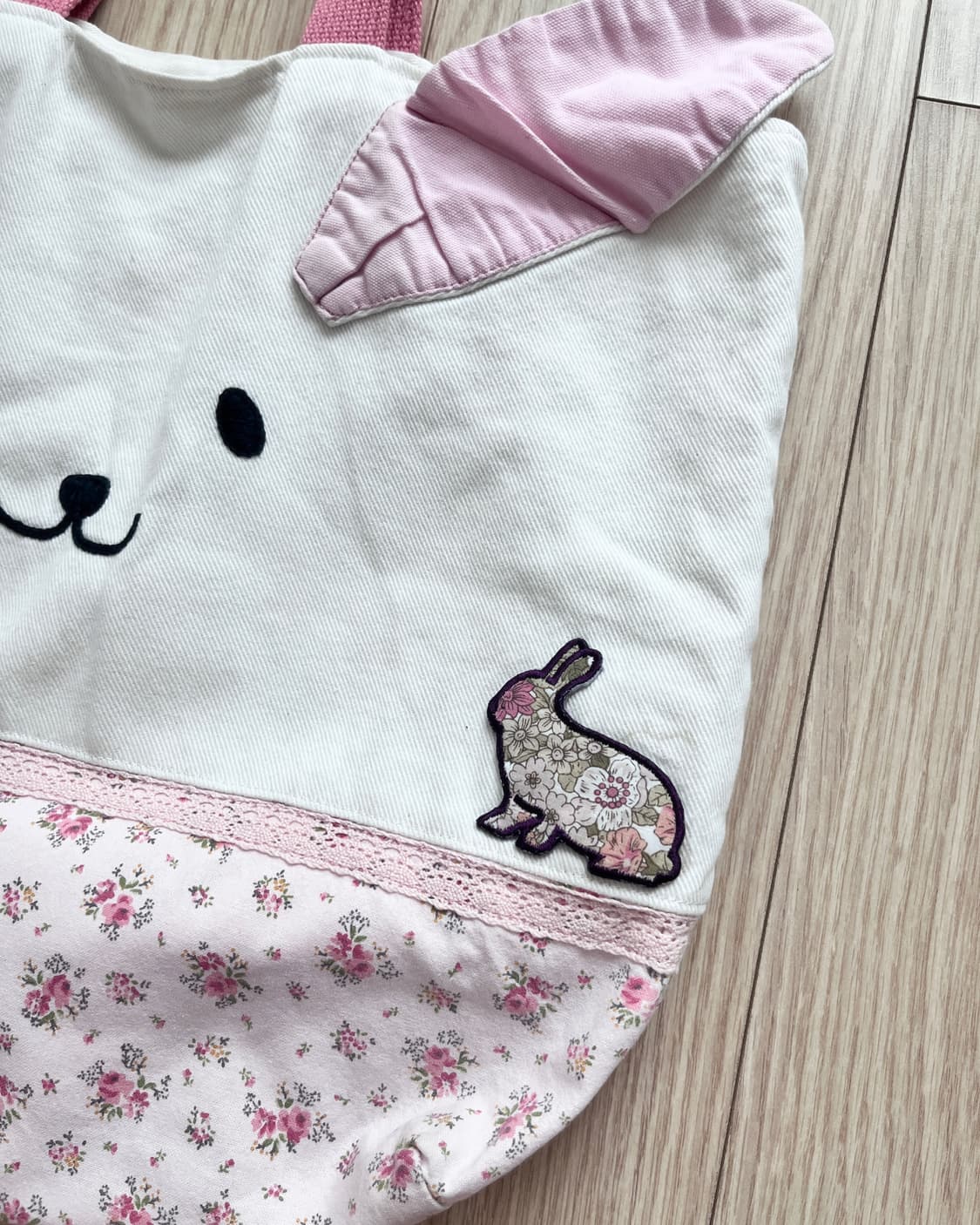 핑크 토끼 플라워 크로셰 토트백 상품이미지4