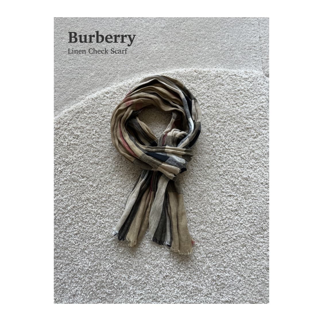 버버리 린넨 체크 스카프 상품이미지1