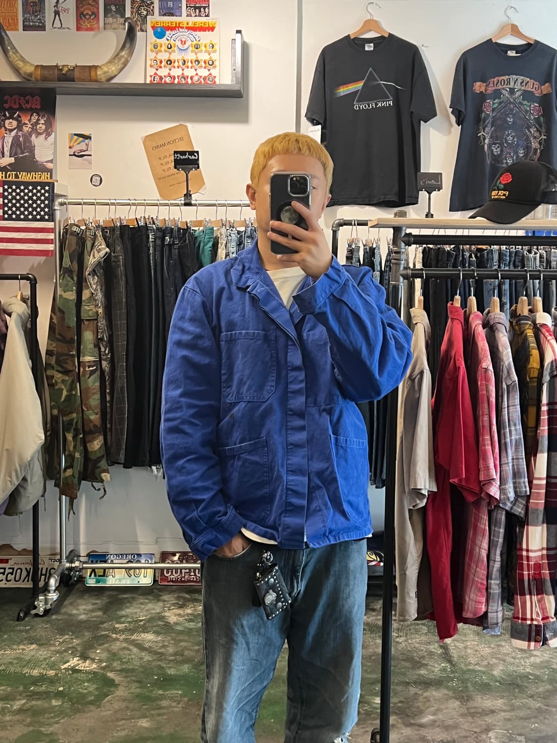 [XL] 프렌치 워크 자켓 블루 초어자켓 빈티지 워크웨어 상품이미지2