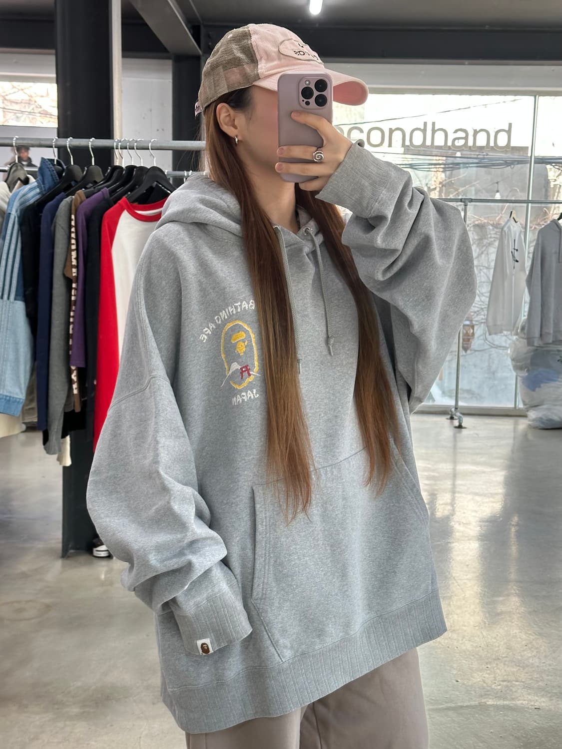 베이프 재팬 빅사루 루즈핏 풀오버 후드티 상품이미지2