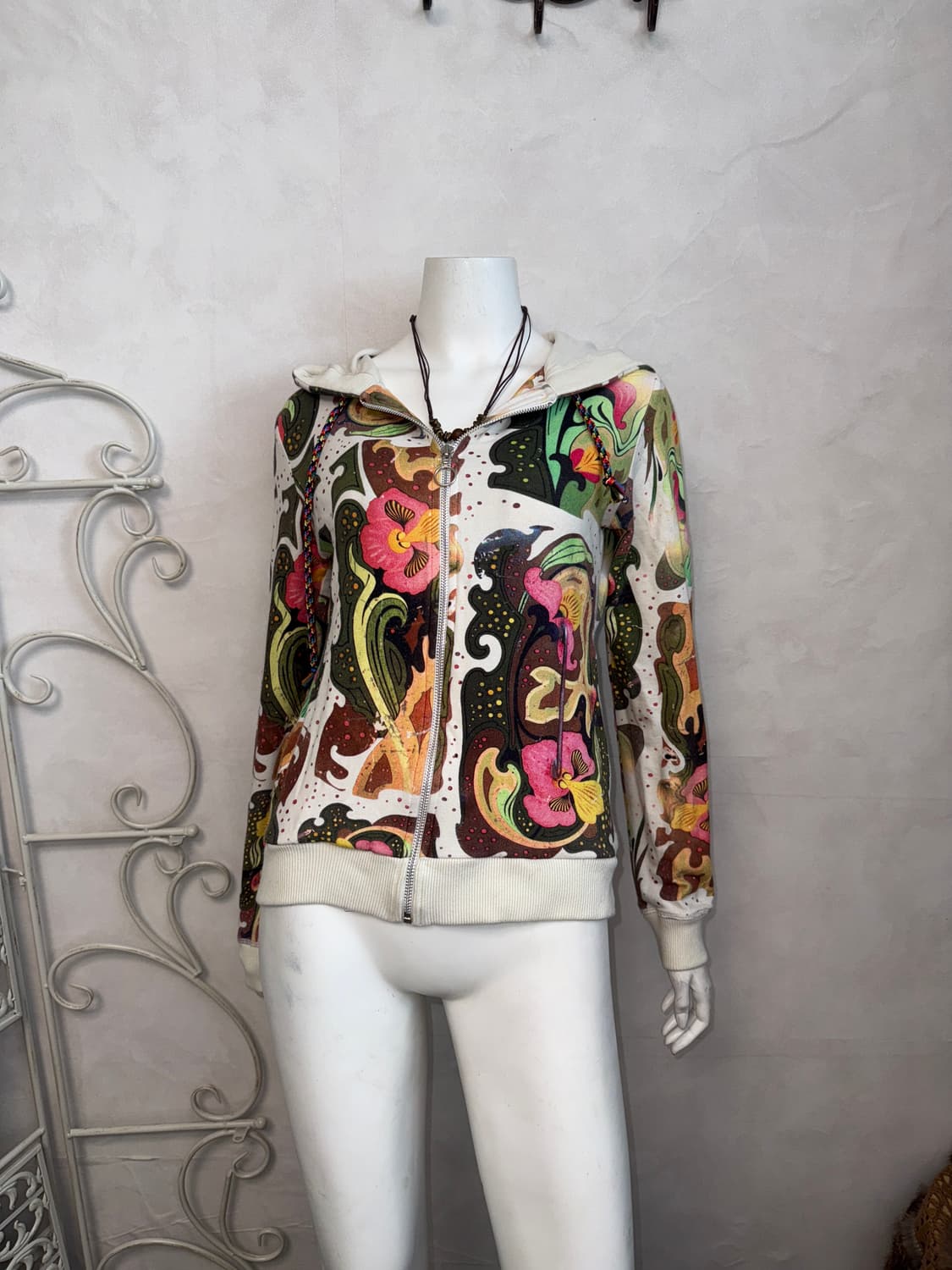 Oilily oriental geometric flower 후드집업 상품이미지5