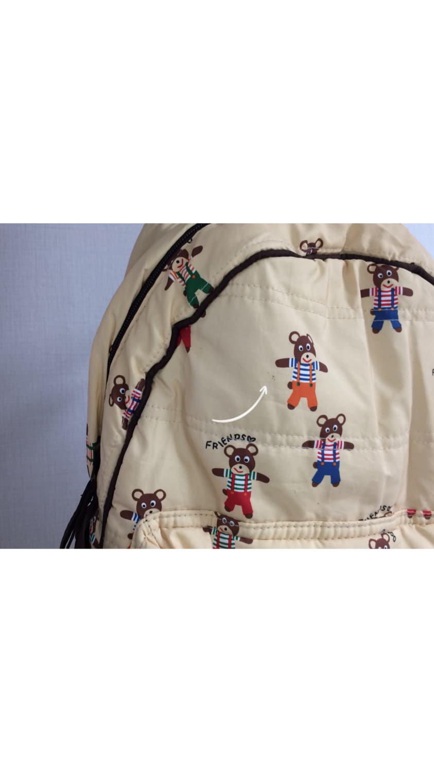 빈티지 곰돌이 베이지 백팩 상품이미지2