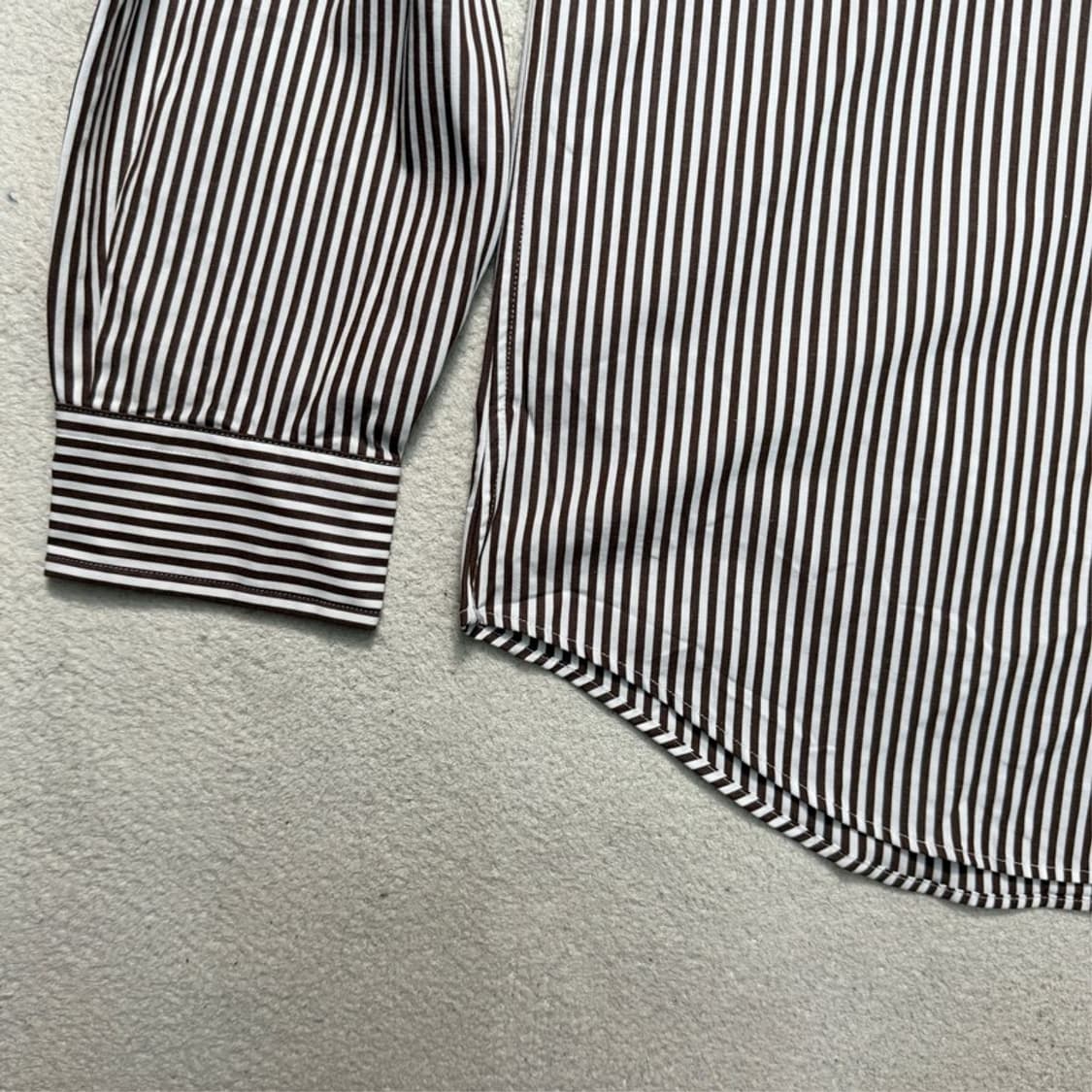 폴로랄프로렌  클래식핏 스트라이프 셔츠 화이트&브라운 S 상품이미지6