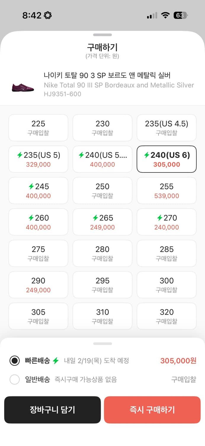 나이키 토탈 90 3 SP 보르도 앤 메탈릭 실버  상품이미지2