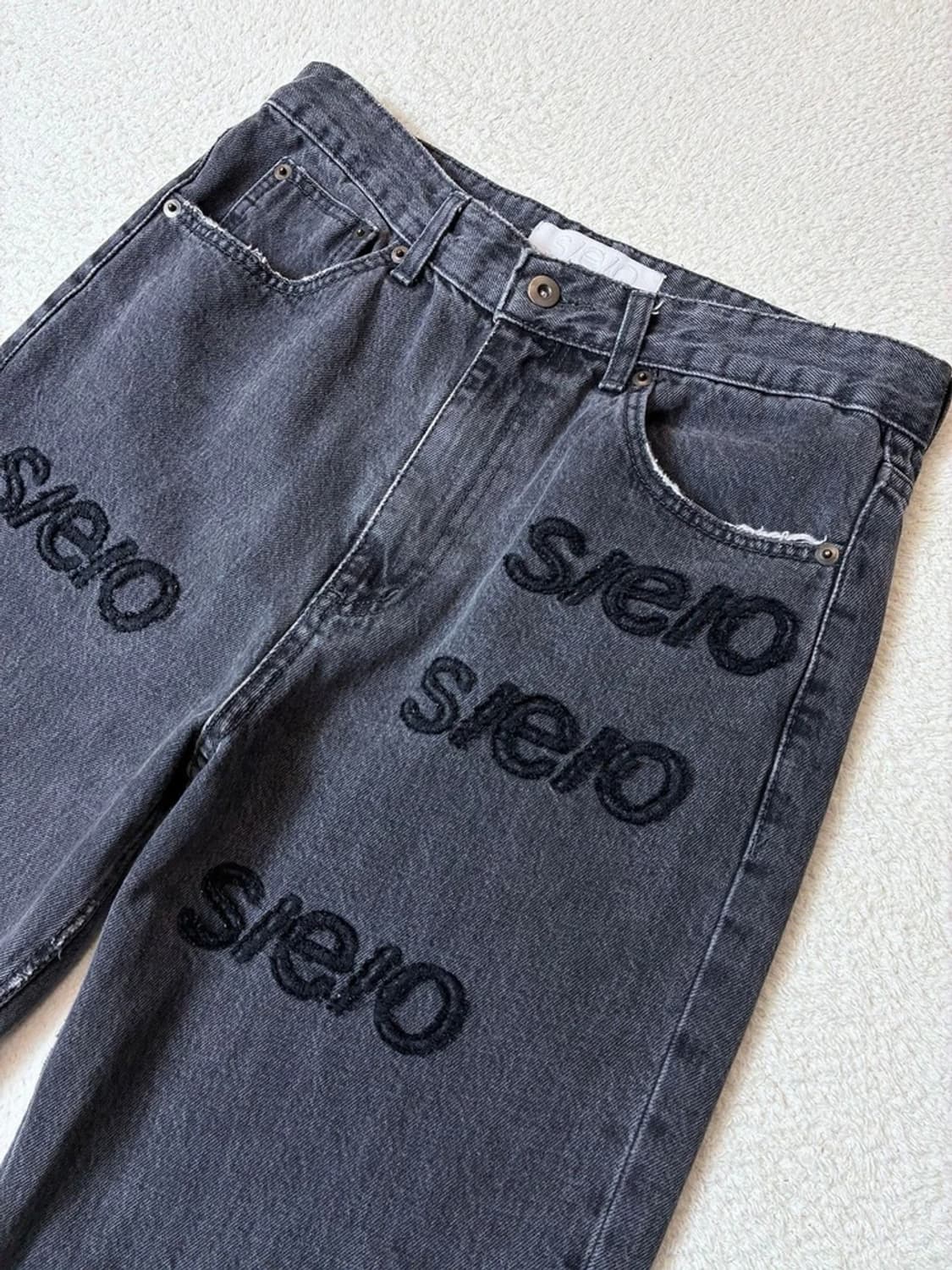 에스이오 seo 로고 엠브로이더리 데님 팬츠 PN6791 상품이미지3