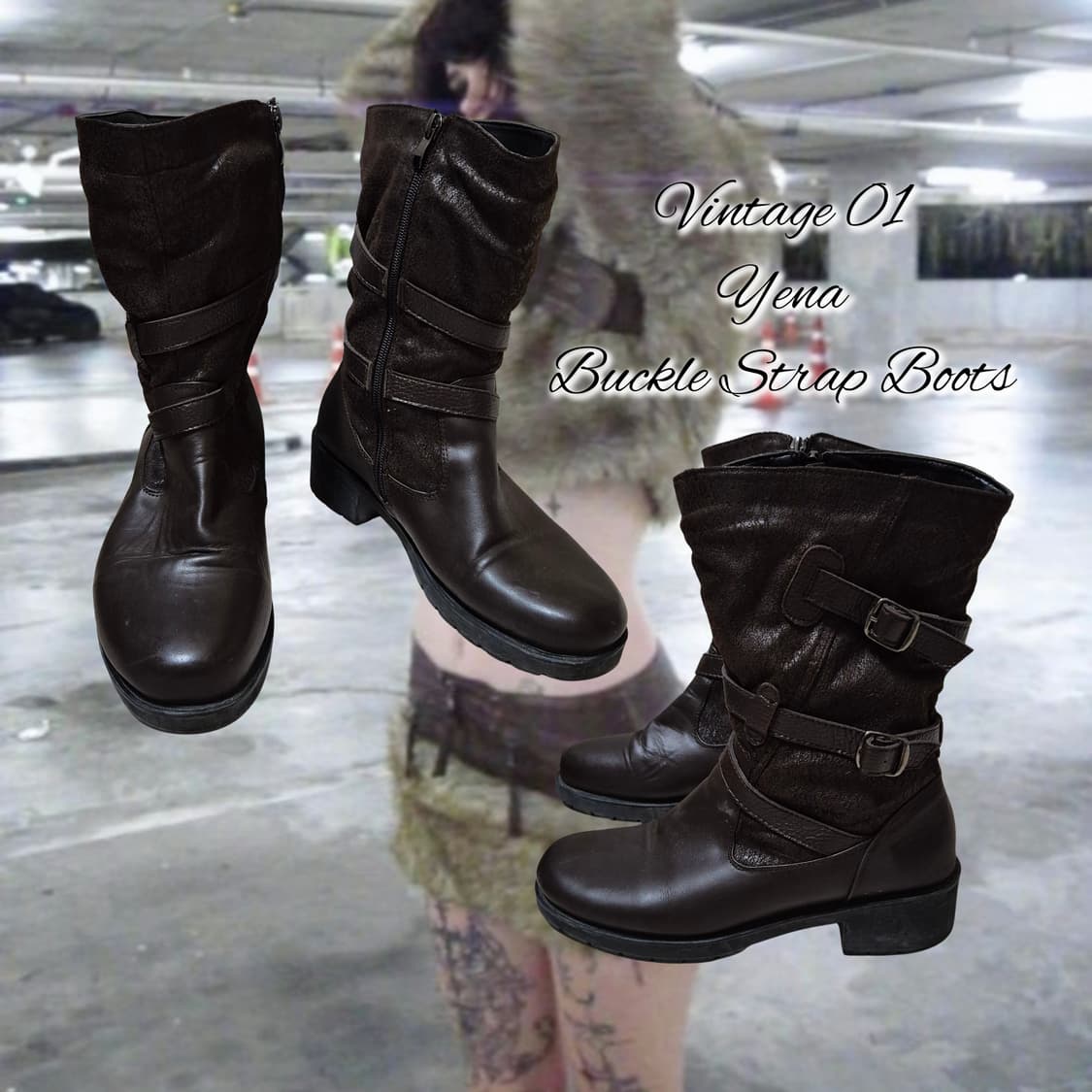 Vintage 01 yena Buckle Strap Boots 상품이미지1