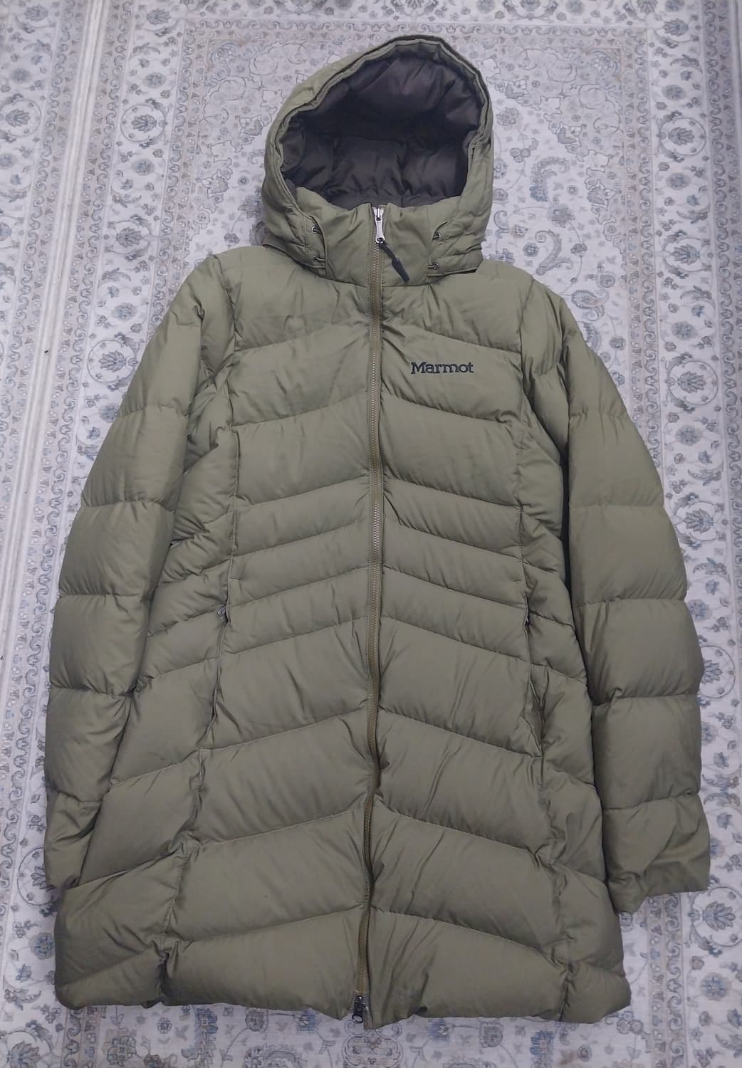 마모트 여성 롱 패딩 카키 (안쪽 후리스) 상품이미지1