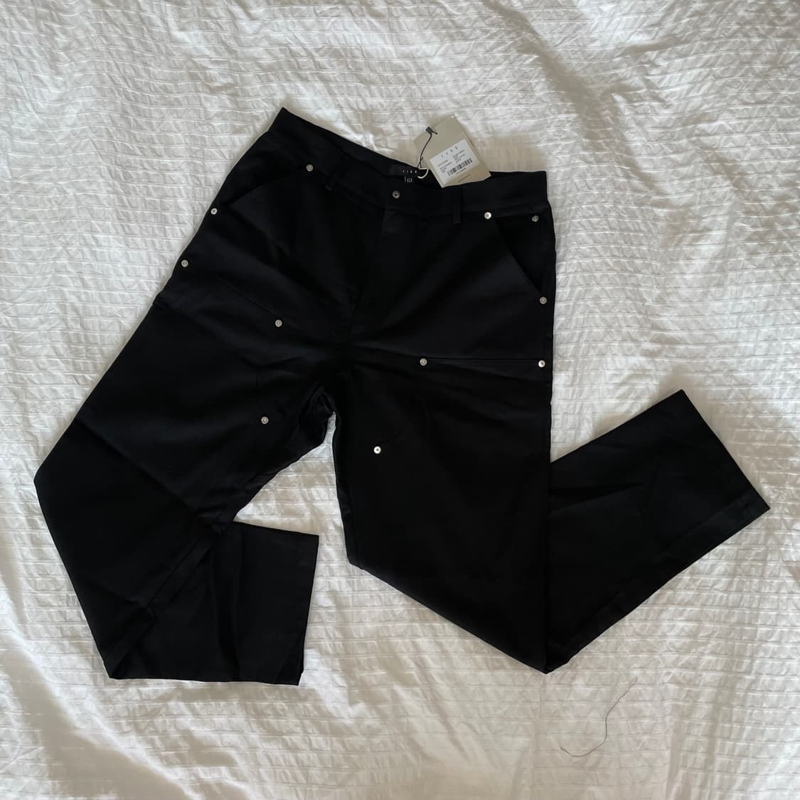 IISE 이세 더블 프론트 팬츠 블랙 L (새상품) 상품이미지2