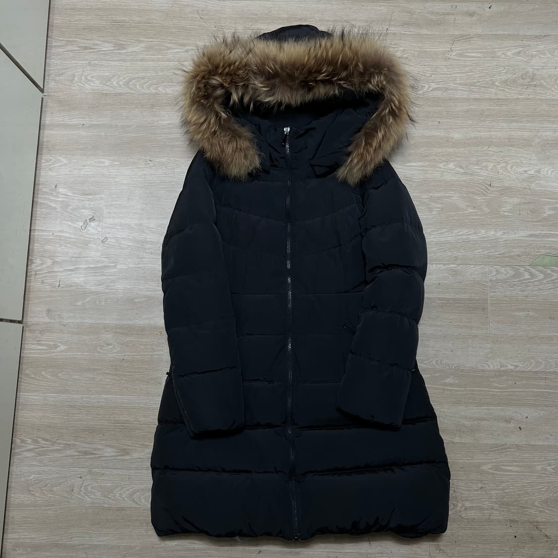 케네스 레이디 LYNN 구스다운 라쿤퍼 후드 롱패딩 점퍼 [블랙] 55 상품이미지1