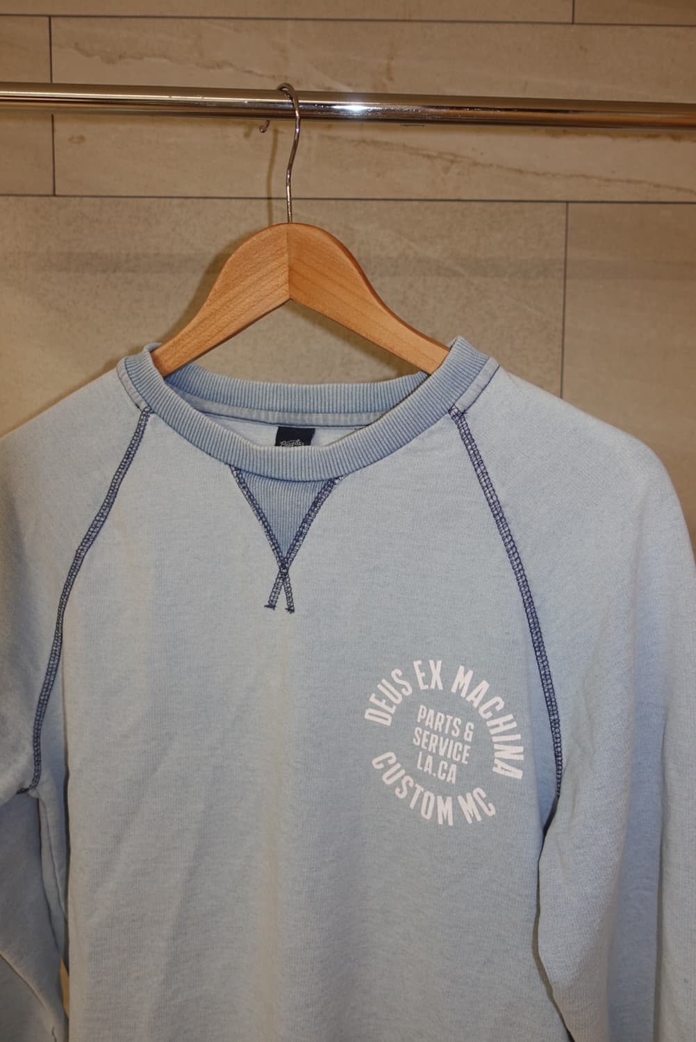 데우스 맨투맨 빈티지스카이블루 남자 S 상품이미지3