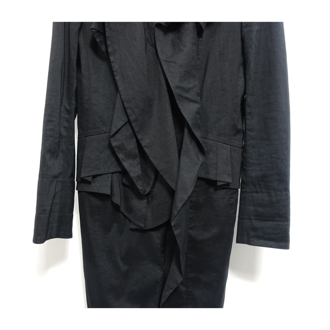 [55] OBZEE 오브제 드레이핑 러플 레이어드 코트 상품이미지5