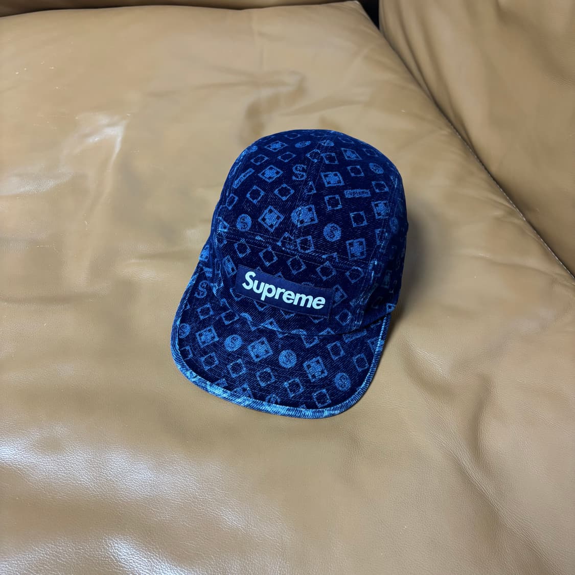 슈프림 캠프캡 모자 박스로고 네이비 상품이미지1