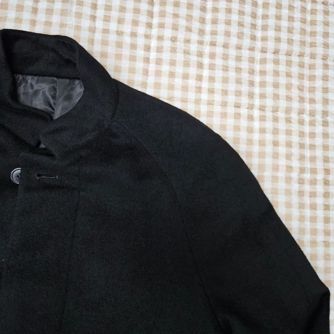 검정색 캐시미어100 롱 코트 자켓 남자100~105 상품이미지3