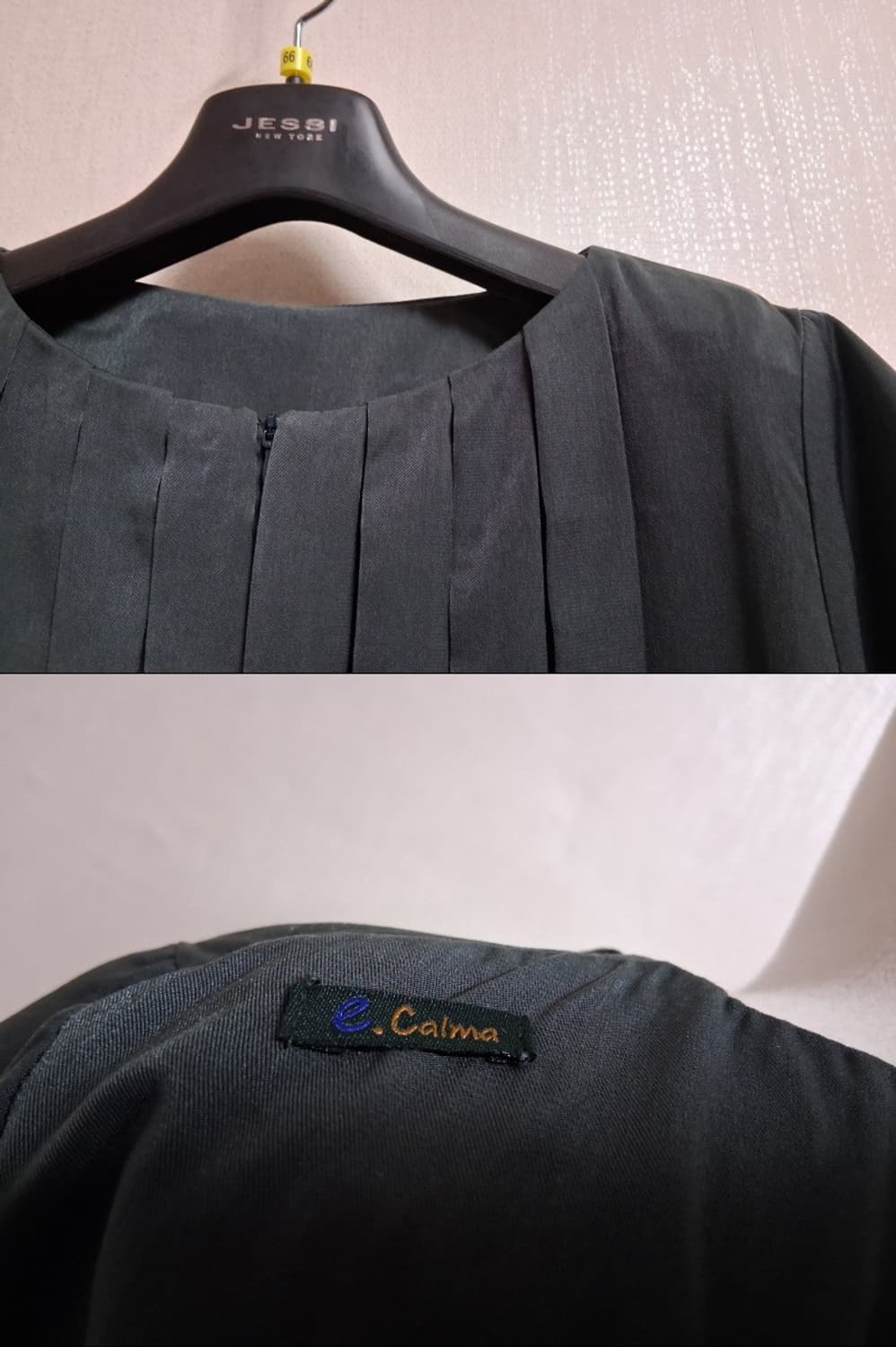 일본브랜드 espace de calma 다크그린 핀턱주름롱원피스 고품질  상품이미지4