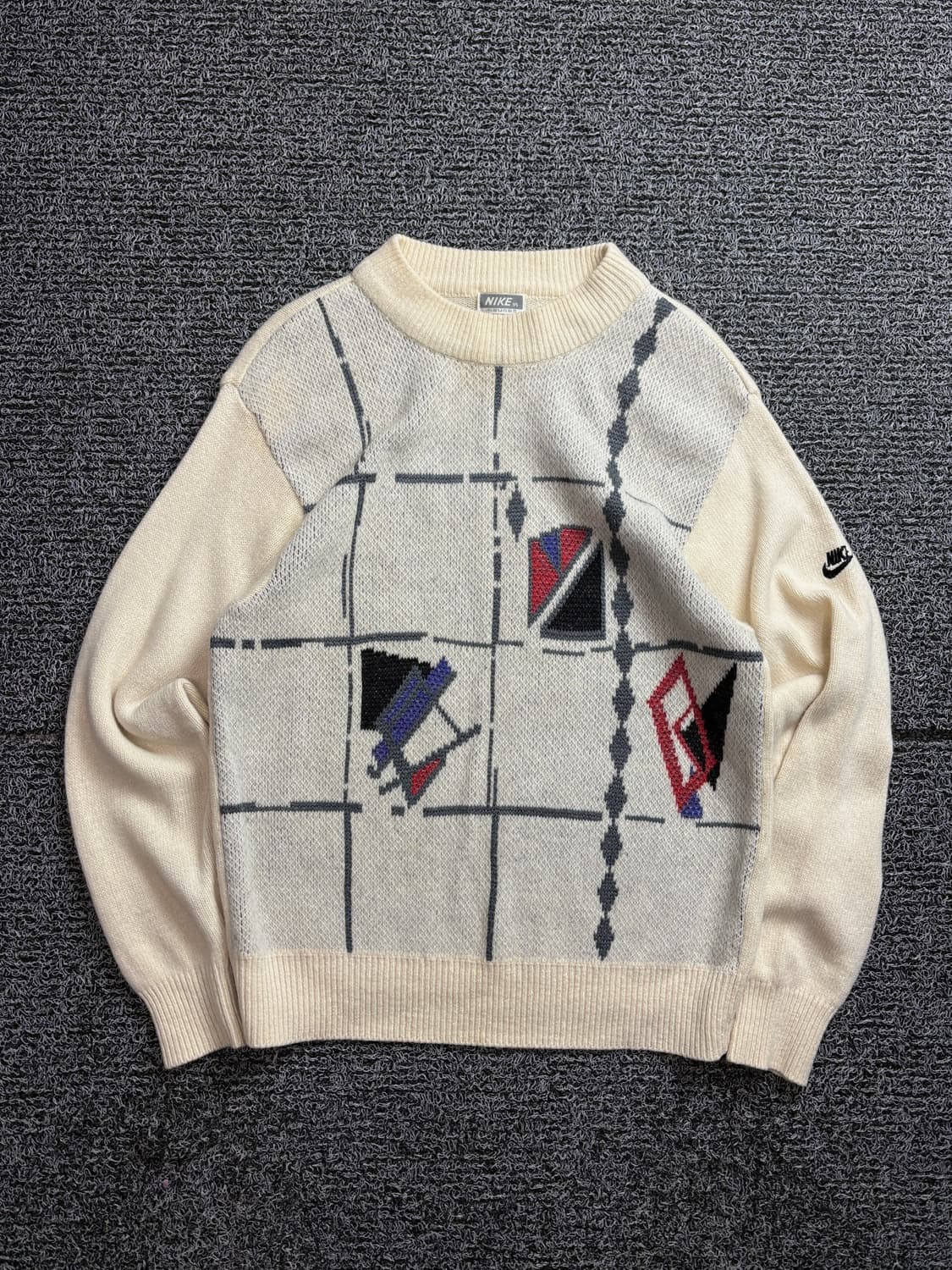 90s 나이키 올드스쿨 패턴 반폴라 니트 2532 상품이미지2