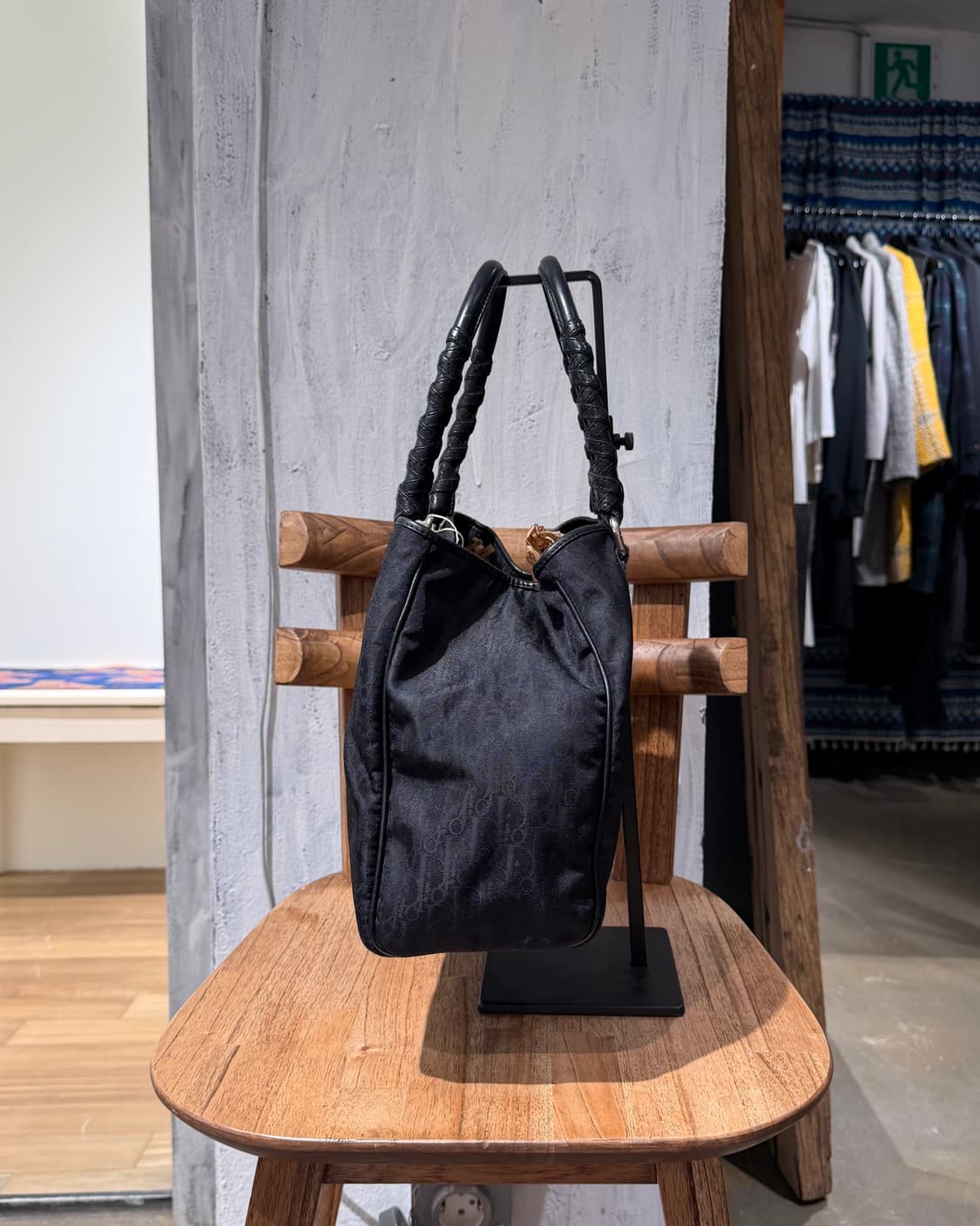 디올 블랙 트로터 패턴 나일론 로맨틱 토트백 상품이미지3