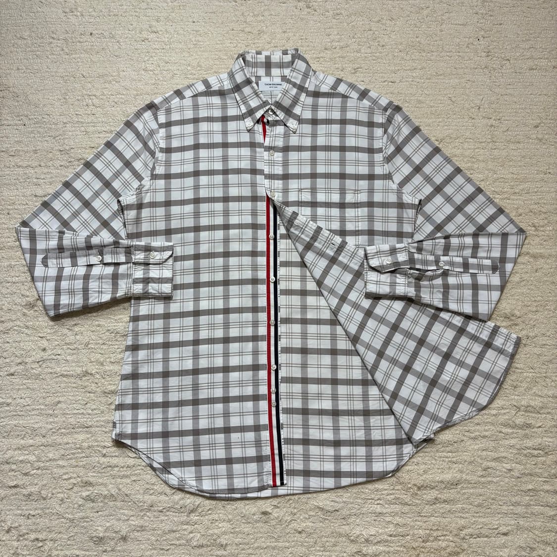 Thom Browne 톰 브라운 히든 삼선 체크 셔츠 상품이미지2