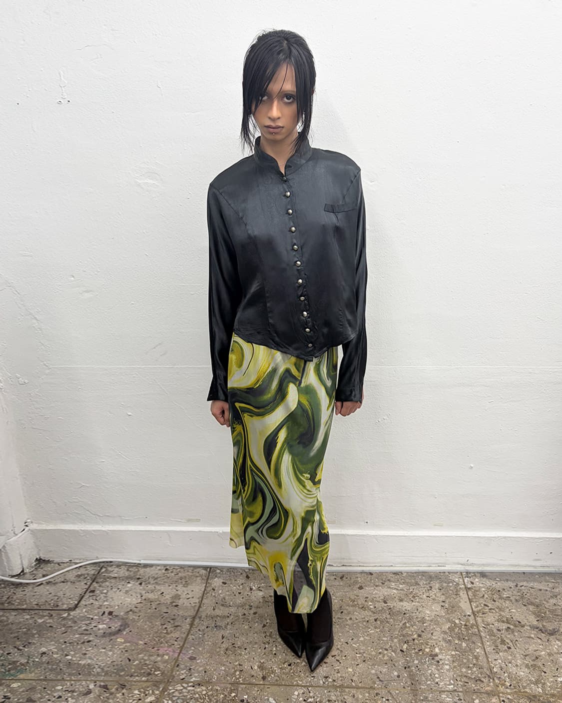 빈티지 새틴 블라우스 상품이미지5