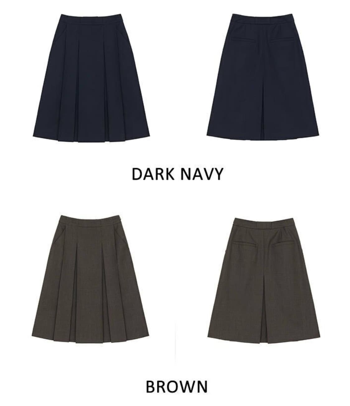 모이아 moia neat pleats skirt, M, navy 상품이미지5