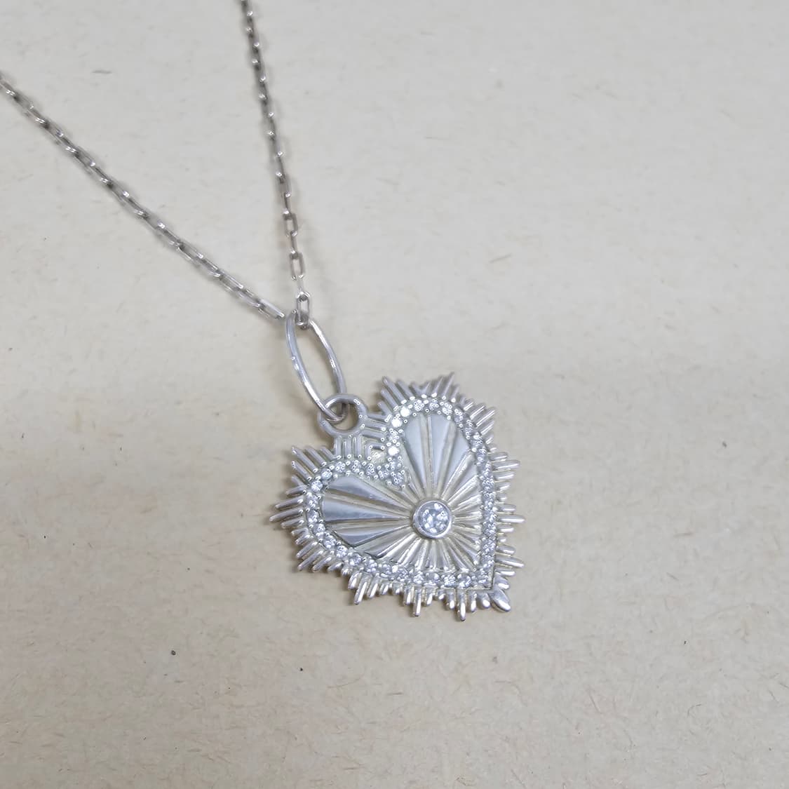 925silver 실버하트모양  롱목걸이 상품이미지3