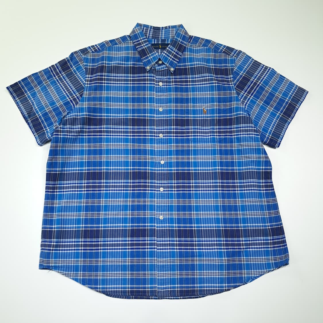 CK043 2XL 폴로 00s 멀티포니 블루 마드라스체크 셔츠 남방 상품이미지1