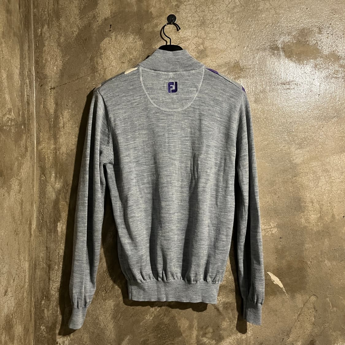 풋조이 반집업 아가일 니트 상품이미지4